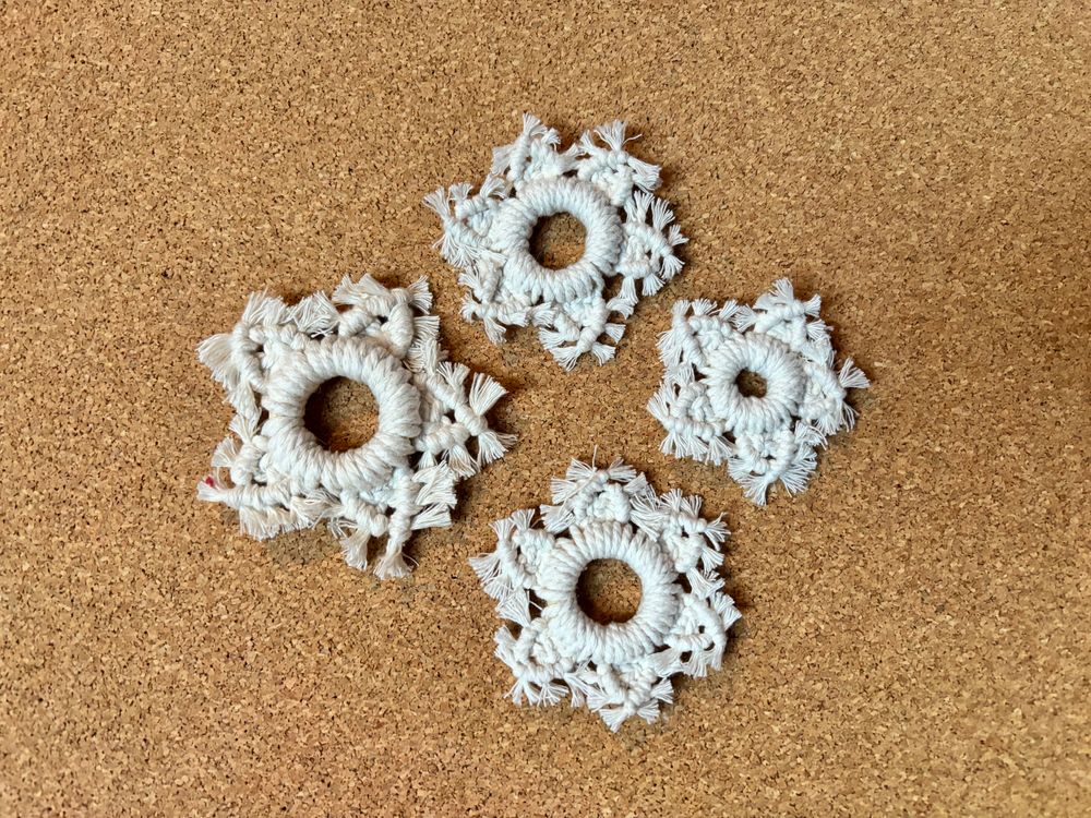 Snowflake Macrame Ornaments